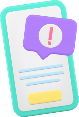 Akıllı telefon hata bilgisi uyarısı hızlı ipuçları önemli bildirim 3d simgesi gerçekçi