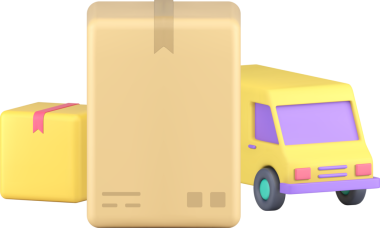 Ekspres kargo sevkiyat kurye servisi ulaşım 3d simgesini taşıyor