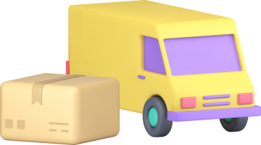 Paket kargo kamyonu kurye teslimat servisi gerçekçi 3D simge