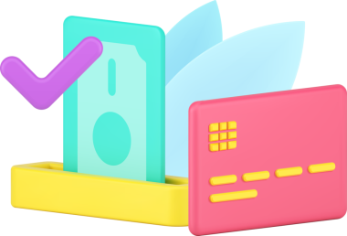 Kabul edilen nakit ödeme veya kredi kartı onaylı yeşil işaret 3d izometrik