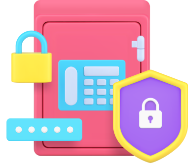 Banka güvenliği para depolama koruma parolası 3d simgesi