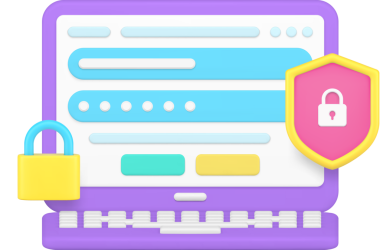 Laptop kişisel veri koruma giriş şifresi 3d simgesi