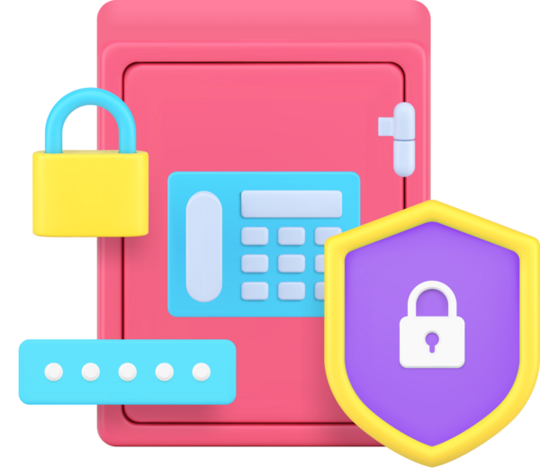 Banka güvenliği para depolama koruma parolası 3d simgesi