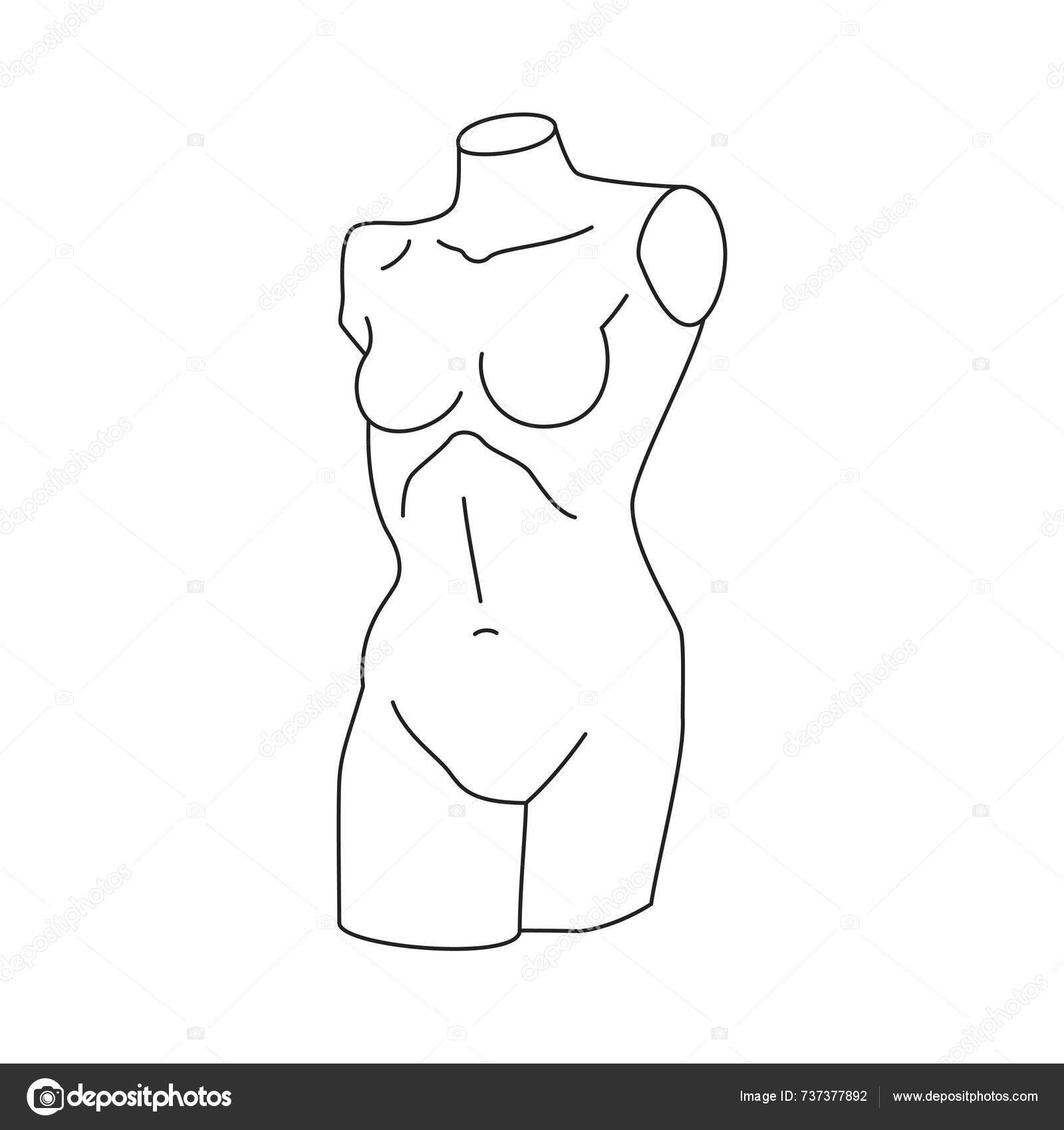 маленькая модель purenudism)" Female mannequin torso outline - векторные изображения, Female mannequin  torso outline картинки | Depositphotos