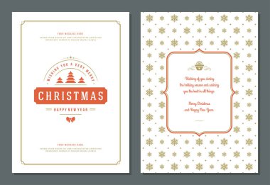 Noel tebrik kartı tasarım şablonu ve dekorasyon etiketi çizimi. Mutlu noeller ve tatiller klasik tipografik metin ve şablon arkaplanı.