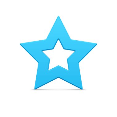 Klasik mavi gerçekçi beş köşeli yıldız sınır çizgisi metalik parlak Noel lüksü süyle süslü dekorasyon çizimi. Geleneksel pahalı Xmas yıldız sembolü en iyi kalite 3d şablonu