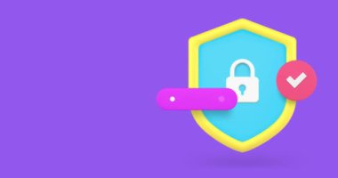 Kişisel bilgi gizlilik koruması 3D simge animasyonunu kopyala. Anti-virüs güvenli suç tespit parola geçiş profili güvenlik erişim garantisi