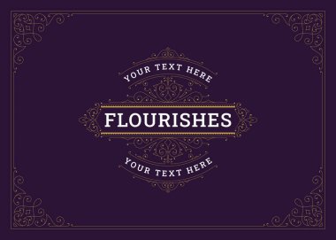 Lüks, zarif, klasik çiçek motifli, altın tebrik kartı tasarımı, vektör illüstrasyonu. Hattatlık primi artar Viktorya dönemi antika tarzı düğün davetiyesi kapağı