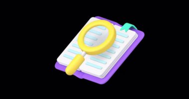 Kitap okuma, 3d kopyalama alanı ikon animasyonlu eğitici bilgi pankartı. Kütüphane edebiyatı ders kitabı sözlüğü rehberi bilgi sınıfı öğrenimi