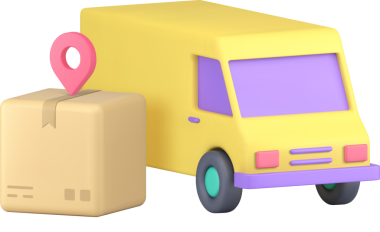 Postal parsel online alışveriş siparişi teslimat servisi 3d gerçekçi resim. Kargo karton karton kutu nakliye aracı kamyonet kamyonet lojistik dağıtım ticareti perakende