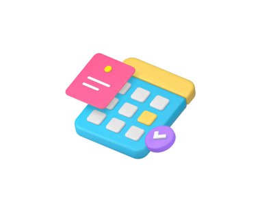 Zaman yönetimi iş takvimi takvimi 3d ikon gerçekçi vektör illüstrasyonuna dikkat çekiyor. Verimlilik ve verimlilik iş akışı organizasyonu optimizasyon denetim takvimi planlama önemli tarih