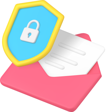 Mesaj güvenliği e-posta servisi antivirüs sistemi 3D ikon gerçekçi illüstrasyon. Medya bilgi koruma iletişim şifreleme spam elektronik posta zarfı koruması