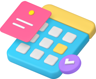 Zaman yönetimi iş takvimi takvimine göre 3d simge gerçekçi illüstrasyon. Verimlilik ve verimlilik iş akışı organizasyonu optimizasyon denetim takvimi planlama önemli tarih