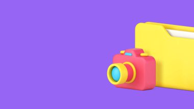 Çokluortam içeriği depolama dizini ve kamera flaması fotokopi alanı illüstrasyonu. Ortam fotoğrafı video dosya veritabanı hesaplama yönetim organizasyonu yedekleme sunucu yönetimi