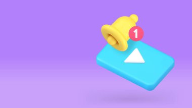 Yeni video çokluortam içeriği bildirim duyurusu pankartı kopya uzay vektörü illüstrasyonu. Medya sinema uyarısı film oyuncusu blogu canlı yayınlanan siber uzay teknolojisi