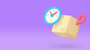 Ekspres kargo teslimat posta paketi servis afişi fotokopi uzay vektör illüstrasyonu. Hızlı ücretsiz alışveriş siparişi nakliye lojistik dağıtım ticari ithalat ihracat kurye taşımacılığı