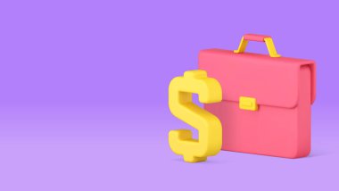 İş çantası para para para para para para kazanç sancak uzay vektör illüstrasyon fotokopisi. Mali portföy çanta bankacılık ticari ekonomi verimlilik ve verimlilik belgesi