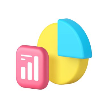 İstatistiksel analiz veri enfografik araştırma raporu 3d gerçekçi vektör illüstrasyonu. Analiz grafik ekonomisi denge yönetimi pazarlama stratejisi finans muhasebe tablosu