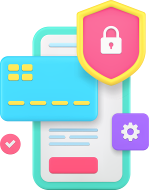 Çevrimiçi bankacılık akıllı telefon uygulama veri koruması 3D simge gerçekçi illüstrasyon. İnternet bankası mali ödeme bütçesi alışveriş cep telefonu uygulaması güvenli dijital teknoloji