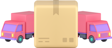 Postal parcel kargo taşımacılığı kargo kargo taşımacılığı minibüs ulaşım servisi 3D ikon gerçekçi illüstrasyon. Online alışveriş ithalat perakende sevkiyatı teslim eden karton karton kutu.