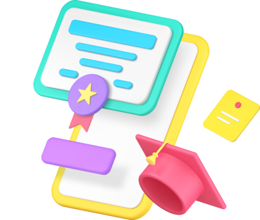 Çevrimiçi eğitim diploması dijital okul üniversitesi 3D gerçekçi illüstrasyon. E öğrenme uzaktan sınıf ders uzak çalışma sertifika bilgi teknolojisi