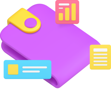 Cüzdan bütçe dengesi mali muhasebe istatistik 3D simgesini analiz ediyor. Ekonomi finansmanı gelir giderleri maaş bankacılık kontrol grafik analizi