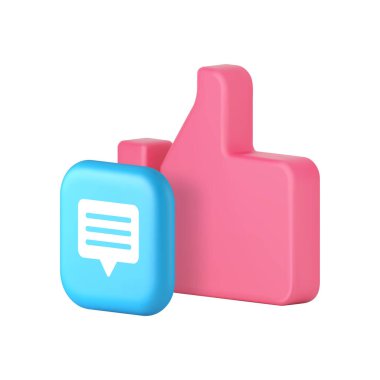 Yorum gibi sosyal medya ağı iletişimi 3d abone olan gerçekçi vektör illüstrasyonunu takip eder. Çevrimiçi sohbet mesajlaşma tartışması küresel müşteri ilişkileri ağ yönetimi