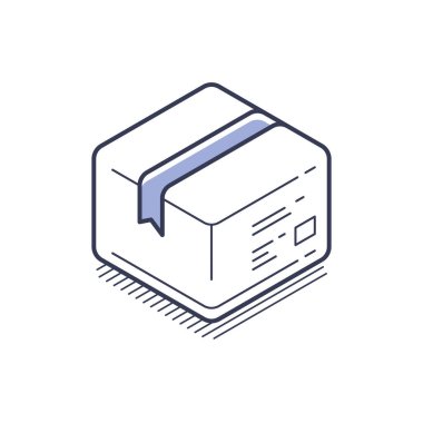 Isometric satır simgesi, çeşitli bilgi grafiklerinde kullanıma uygun basit bir tasarıma sahip bir kutu tasvir eder. Temiz, modern hatlara sahiptir ve ambalajı veya nakliyeyi temsil edebilir..
