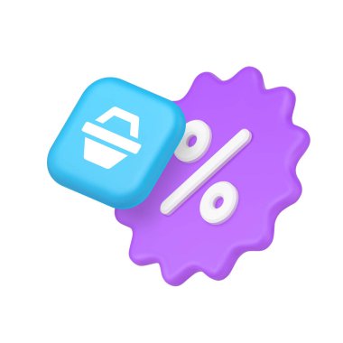 Kara Cuma indirimli indirimli indirimli perakende satış indirimi 3D gerçekçi vektör illüstrasyonu. Market market süpermarketi maliyet düşüşü mevsimsel izin reklamı