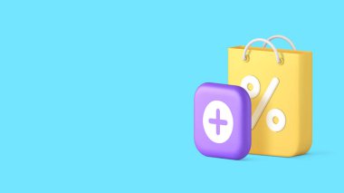 Alış-veriş indirimi, satış indirimi, ürün satın alma siparişi fiyatını fotokopi alanı vektör ilüstrasyonundan düşür. Market süpermarketinin özel teklifi Kara Cuma ticari perakende satış anlaşması