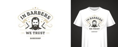 Erkek berber portresi ve klasik unsurlarla klasik tarz tasarım, berber dükkanı modası, ürünler ve giyim markası için mükemmel. Vektör illüstrasyonu