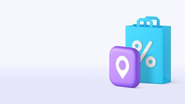 Alışveriş indirimi haritası konum noktası teknolojisi servis fotokopi alanı afiş şablonu. Market süpermarketinin özel fiyatı GPS işaretçisinden Kara Cuma indirimi