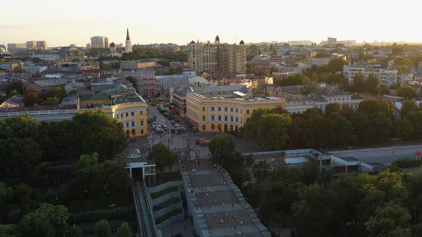 View Drone Evening Odessa City Scape Odessa Potemkin Stairs Building — Stok fotoğraf