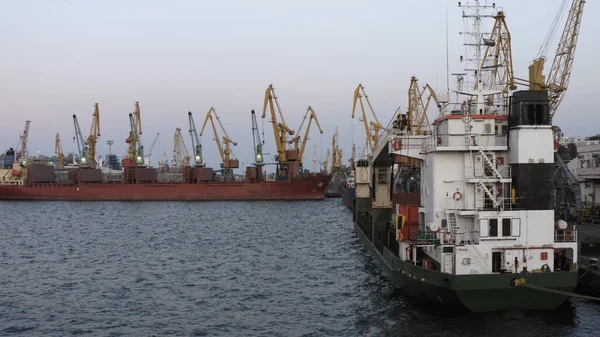Ships Tower Cranes Sea Port Harbour Odessa Ukraine — Zdjęcie stockowe