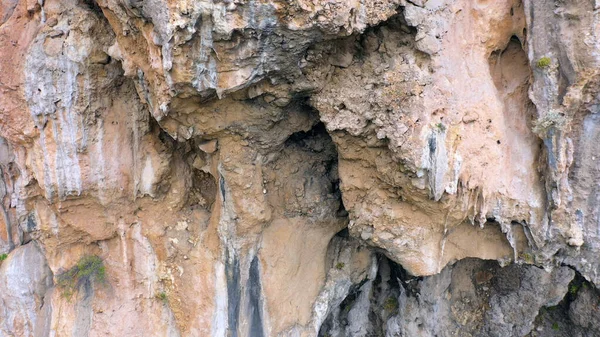 Nagy Kőzetképződés Szerkezete Régi Kopott Szikla Közelről Földtani Táj — Stock Fotó