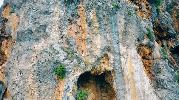 Närbild Eroderad Sandsten Texturerad Klippa Berget Geologiska Formationer — Stockfoto