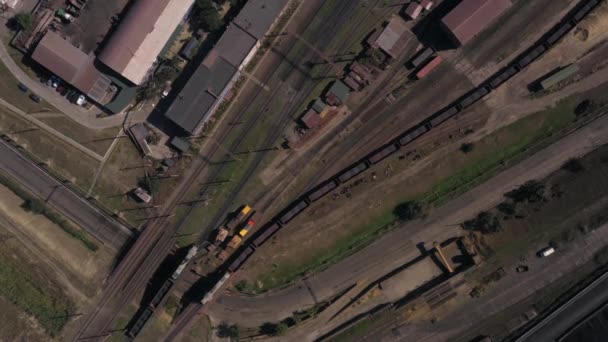 Tren Carga Movimiento Lento Completamente Cargado Con Carbón Negro Vista — Vídeo de stock