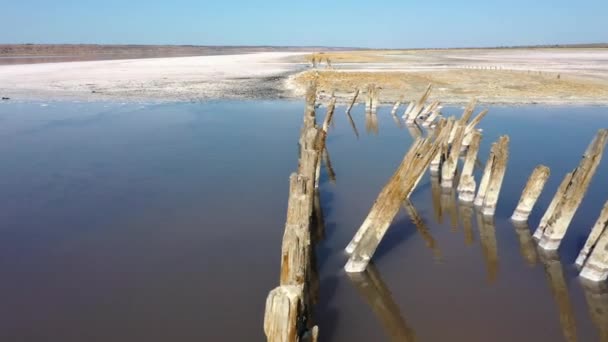 Estuaire Eau Salée Kuyalnik Odessa Ukraine Repère Populaire Avec Eau — Video