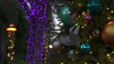 Renkli süsler ve parıldayan ışıklar parktaki ağaçları süslüyor ve büyülü bir atmosfer yaratıyor. Ziyaretçiler, festival sezonunu kutlayan büyüleyici gösterilerin tadını çıkarabilirler..