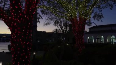 Şenlik ışıkları, güneş batarken parktaki manzarayı aydınlatarak büyülü bir atmosfer yaratıyor. Köpüklü süsler ağaçları süslüyor, tüm ziyaretçiler için akşam deneyimini arttırıyor..