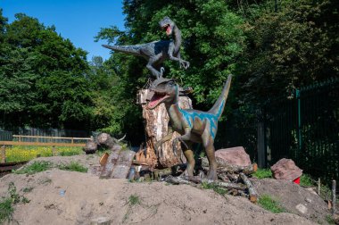 Jurasic Park, Kilkeny, İrlanda 'da tam boy animasyon dinozor..
