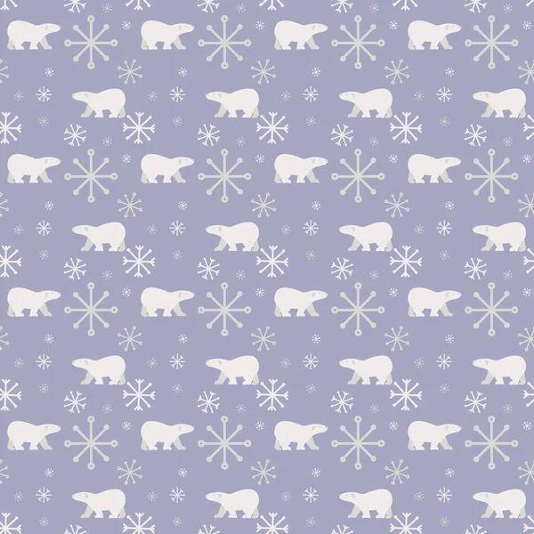 Płynny Wzór Niedźwiedziami Polarnymi Zaprojektowany Minimalistycznym Stylu Płaskim — Wektor stockowy