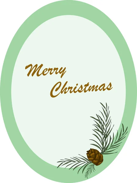 Cornice Colorata Capodanno Biglietto Auguri Natale Progettato Forma Ovale — Vettoriale Stock