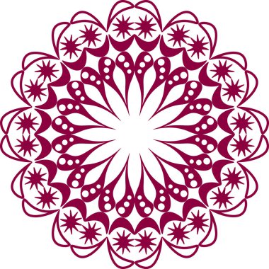 Şeffaf arkaplanda doğu tarzı mandala 'da soyut çember vuruş deseni