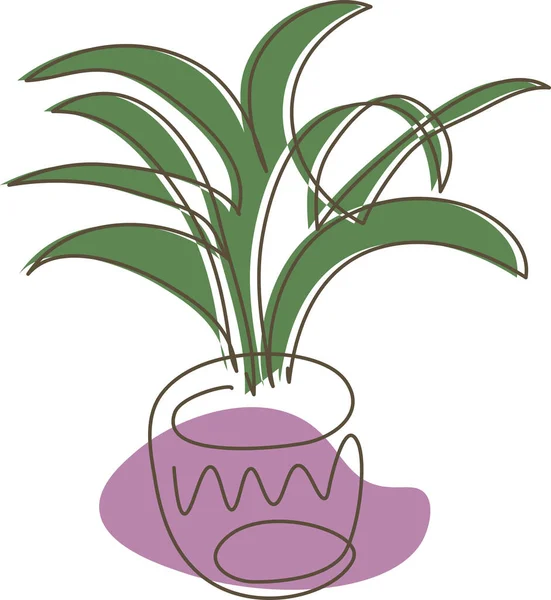 Αφηρημένη Σύνθεση Φυτό Εσωτερικού Χώρου Κατσαρόλα Minimal Στυλ — Διανυσματικό Αρχείο