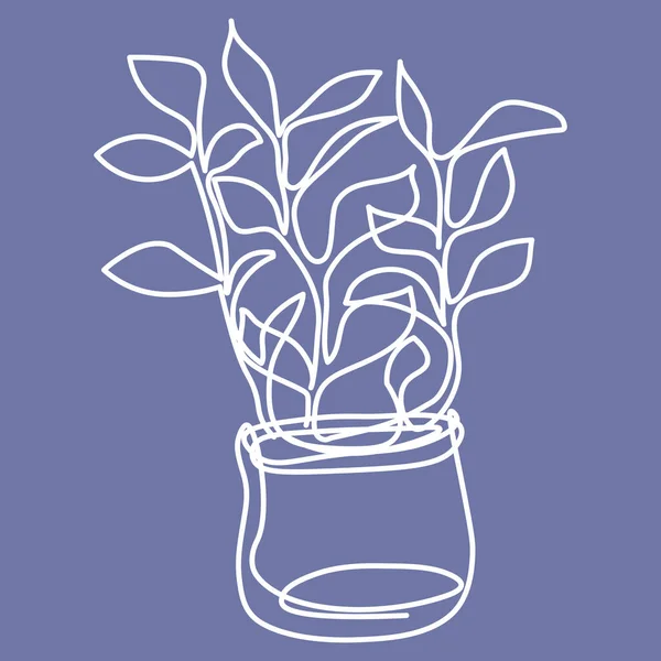Kwadratowy Wzór Liśćmi Roślin Domowych Rysowane Stylu Konturu Tła Dla — Zdjęcie stockowe
