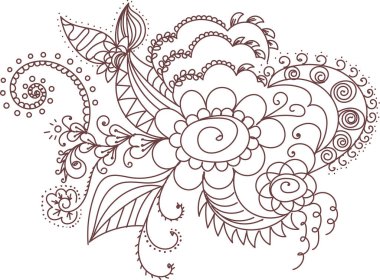 Abstract floral pattern for mehendi henna tattoo body art decoration