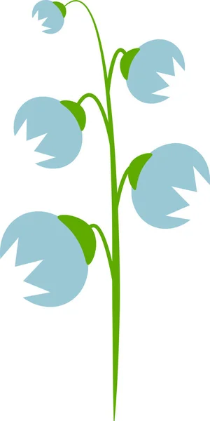 Ілюстрація Плоского Стилю Малюнком Квітки Дзвінка Святкової Листівки Прозорому Фоні — стоковий вектор