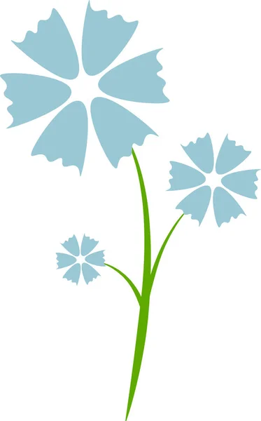 Flat Style Illustration Bluet Cornflower Drawing Holiday Greeting Card Transparent — Stock Vector