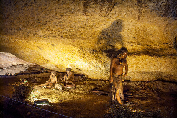 Cave first Paleolithic 37000 years sanctuary in Catalonia, L'Espluga de Francoli village, Tarragona province, Catalonia.